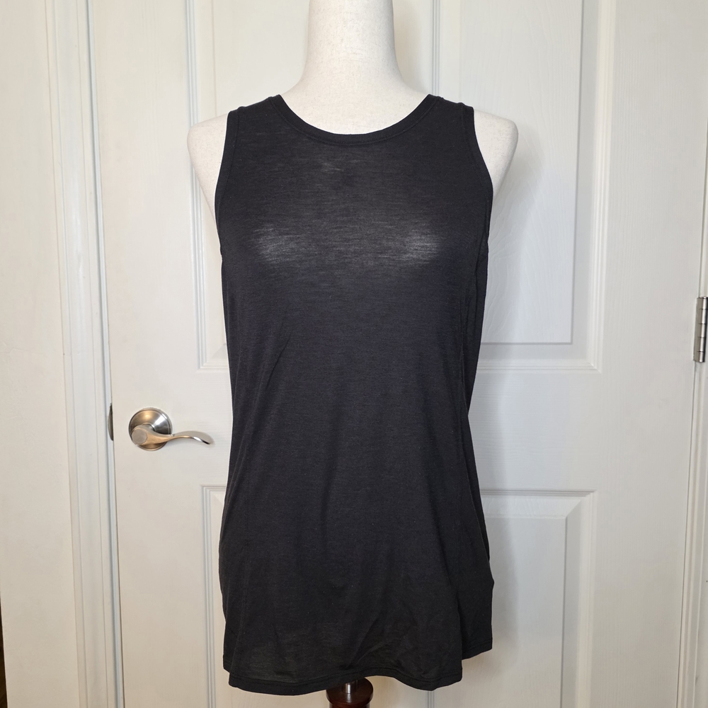 Athleta Black Stretch Open Back Tank Top